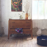 Vintage chest of drawers gilded oak