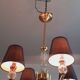 Vintage chandelier year 50 in brass and molded glass