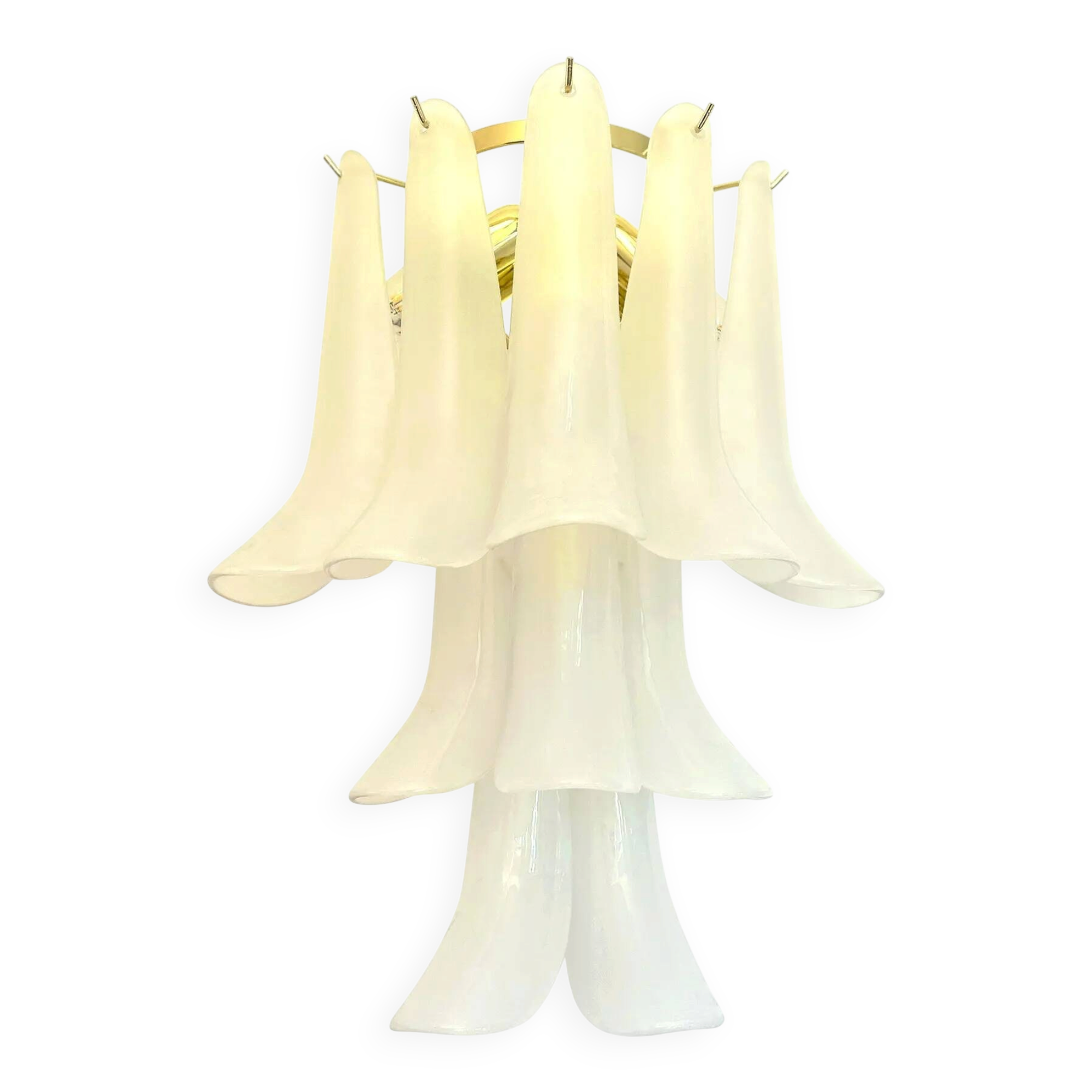 Contemporary Frosted “Selle” Murano Glass Wall Sconce in Mazzega Style