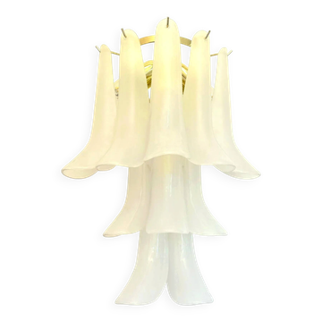 Contemporary Frosted “Selle” Murano Glass Wall Sconce in Mazzega Style