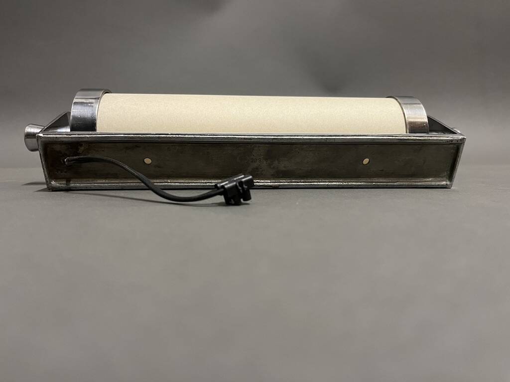 modernist nickel-plated metal wall light