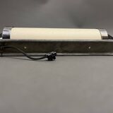 modernist nickel-plated metal wall light