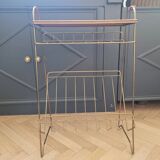 Vintage brass wire side table-magazine rack