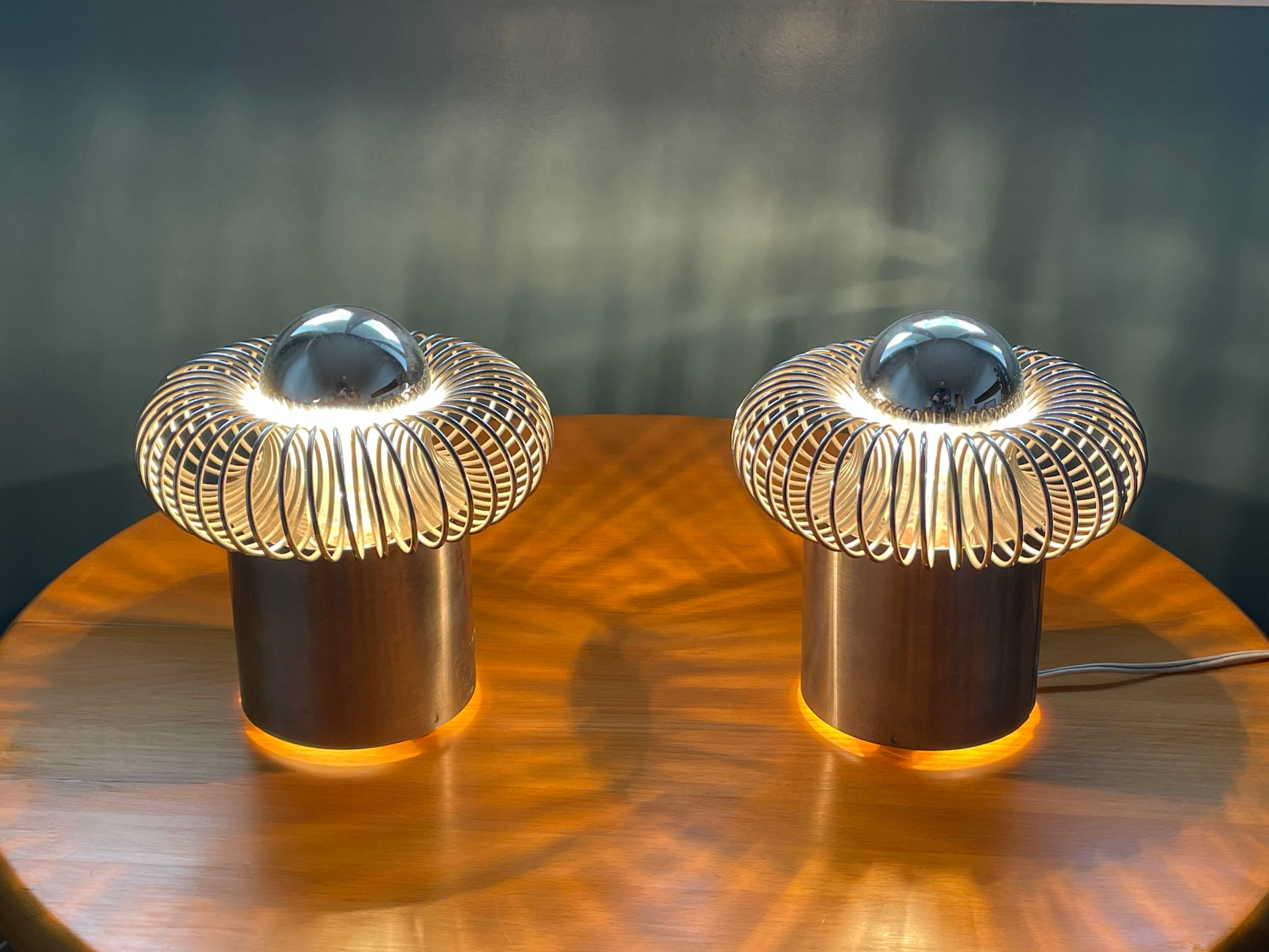Pair of spring lamps by Andrea Lazzari