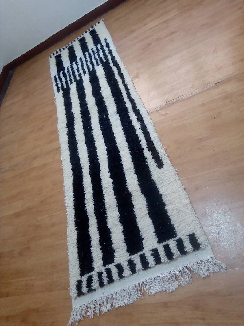 Tapis coureur en laine - style berbère tissé à la main du Maroc - 300 x 78 cm