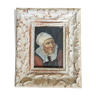Oil on mounted paper Portrait of a peasant woman signed 18th century