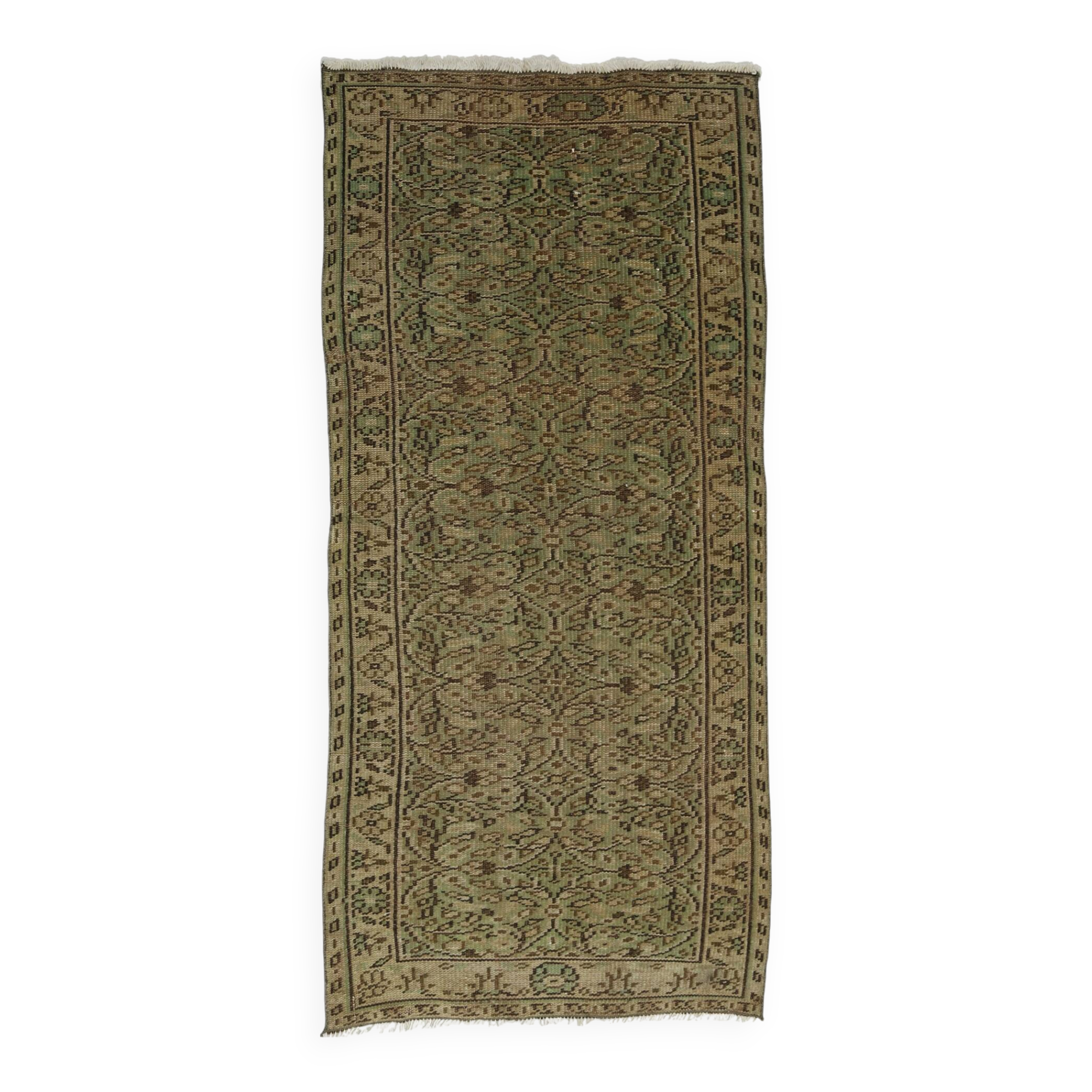 Turkish Anatolian Handmade Vintage Area Rug 195 cm x 90 cm