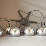 Chromium chandelier waterfall 6 suspensions 1970