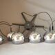 Lustre chromées cascade 6 suspensions  1970