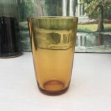 set of 4 amber yellow glasses from the 70s, signed France