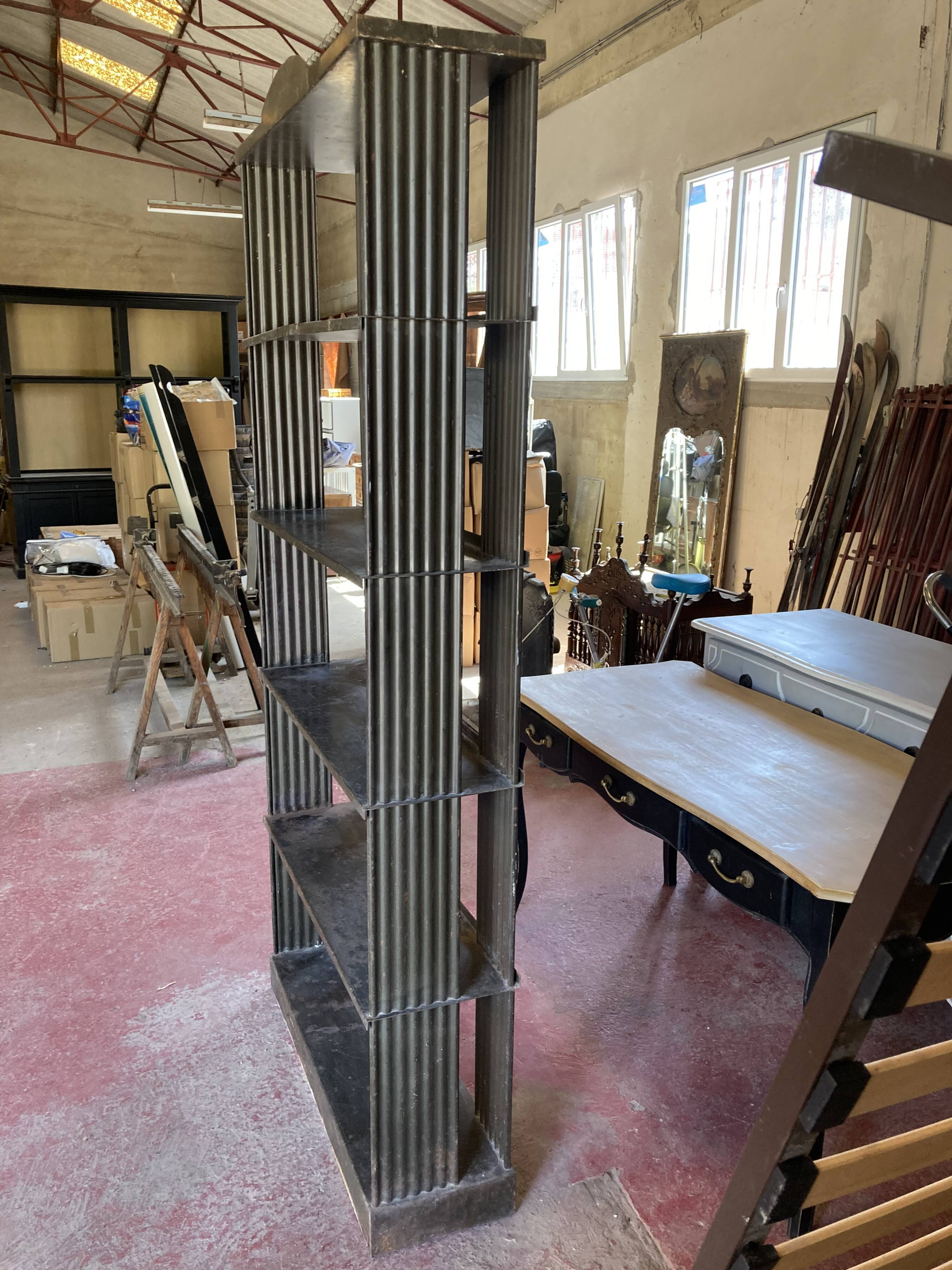 Black tole floor cabinet industrial style circa 1930