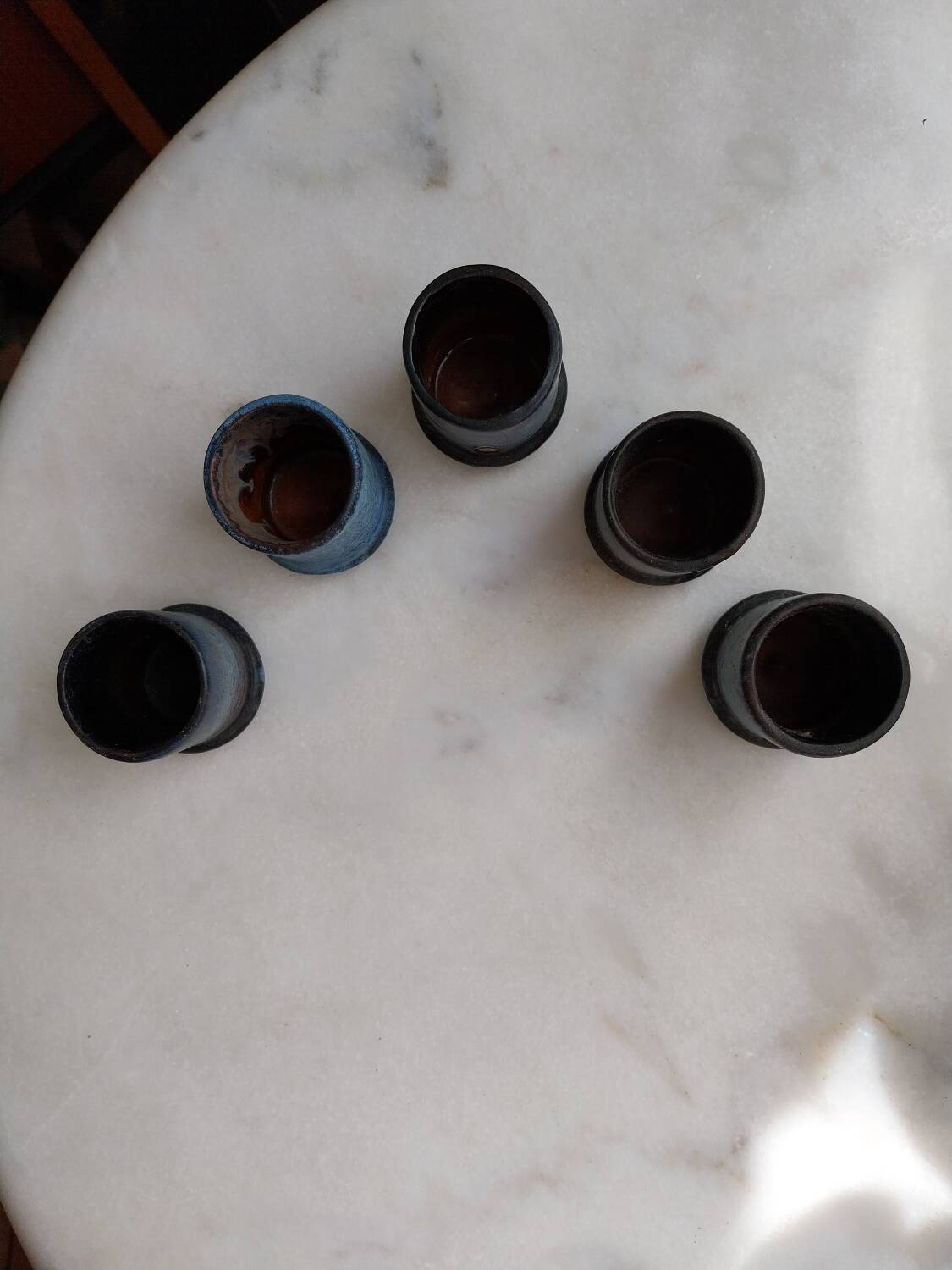 5 ceramic candle holders