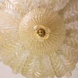 Extraordinary large size gold vintage Murano glass chandelier, 1970