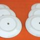 6 flat plates Fine Bohemian porcelain Floral decoration on a white background