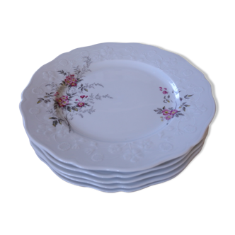 5 vintage plates in Sologne porcelain