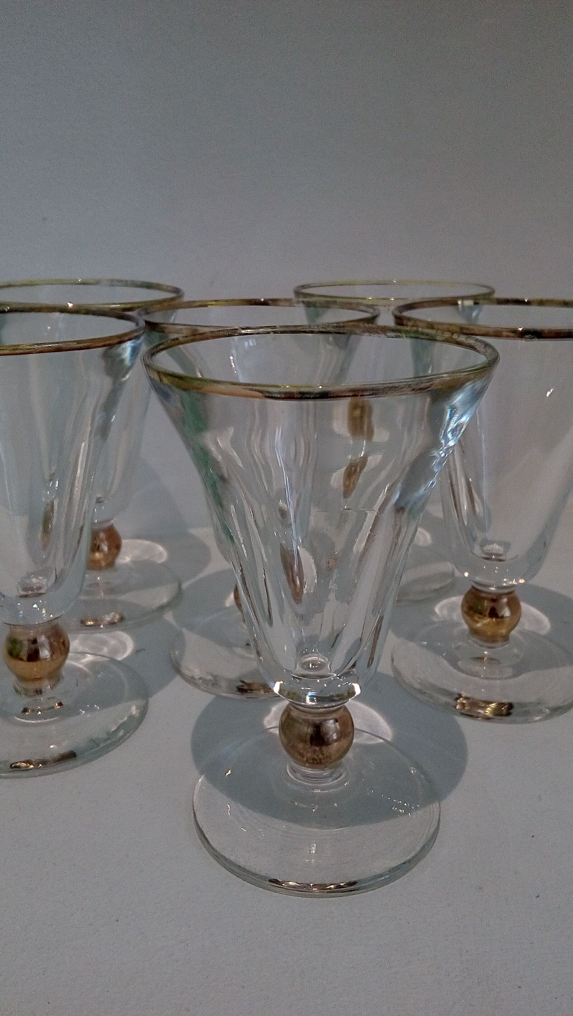 Set of 6 glasses of gold fillet bistro