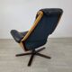 Fauteuil design scandinave cuir teck vintage Gote Mobler