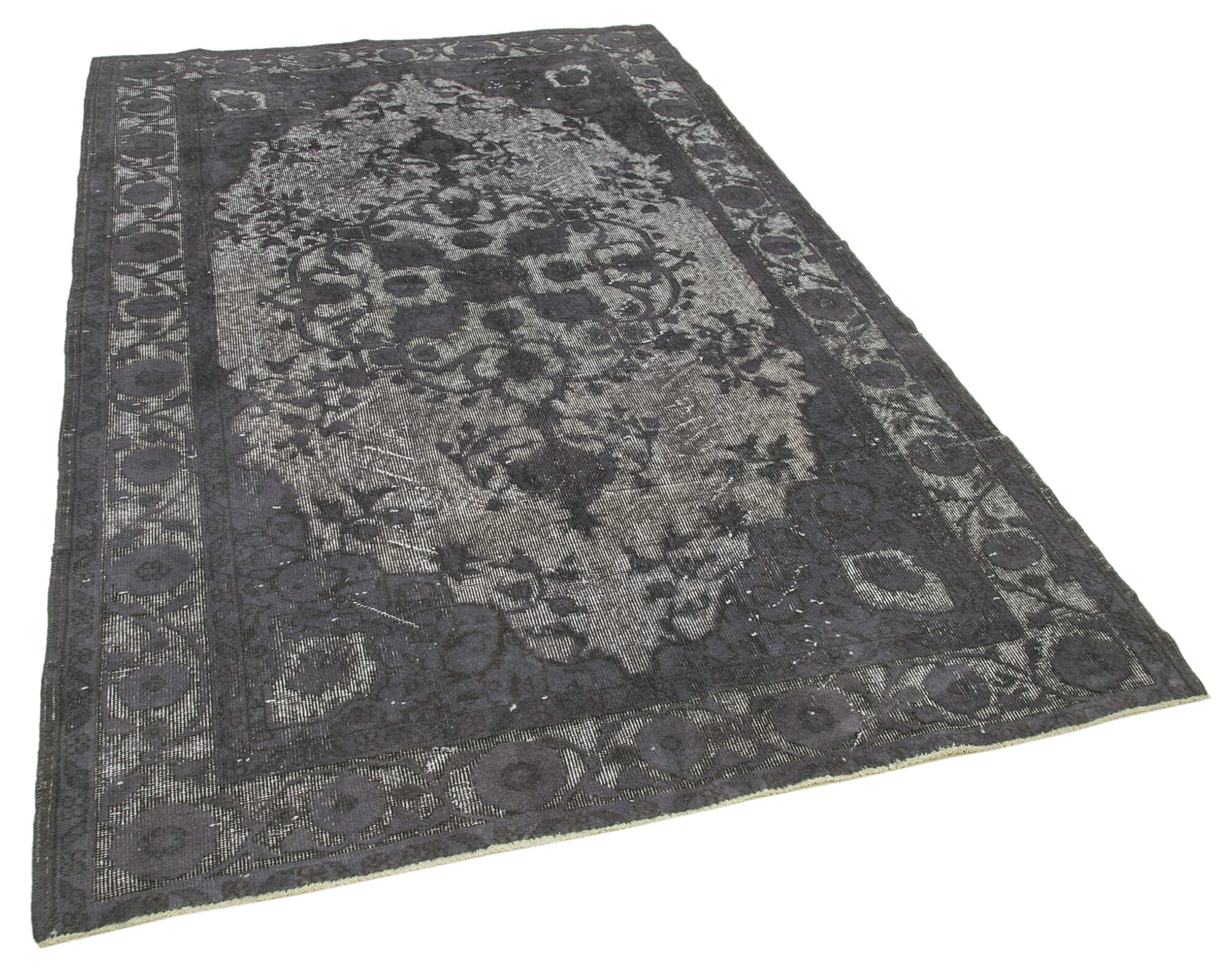 Handmade contemporary oriental 1970s 172 cm x 268 cm grey rug