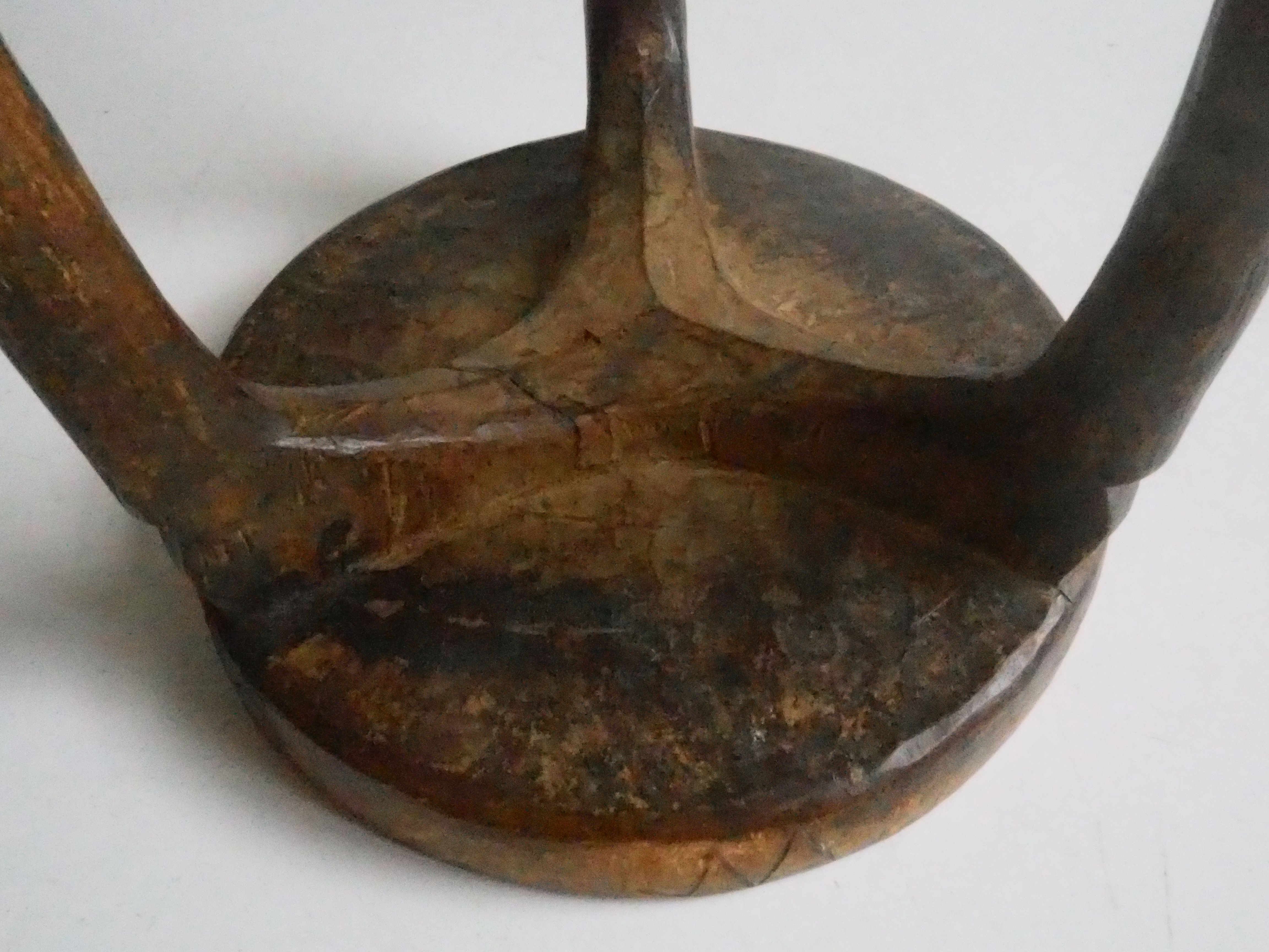 Wa-Hehe tribal carved tripod stool, Tanzania 1950s