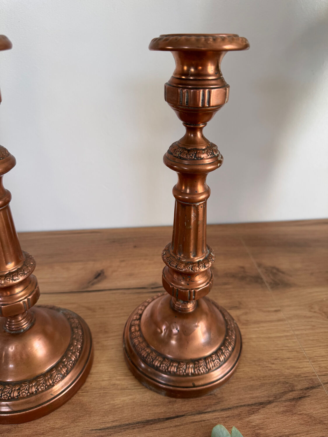 Vintage copper candlesticks