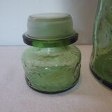 Carafe verre vert bosselé