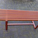 Banc à lattes scandinaves, teck 1970