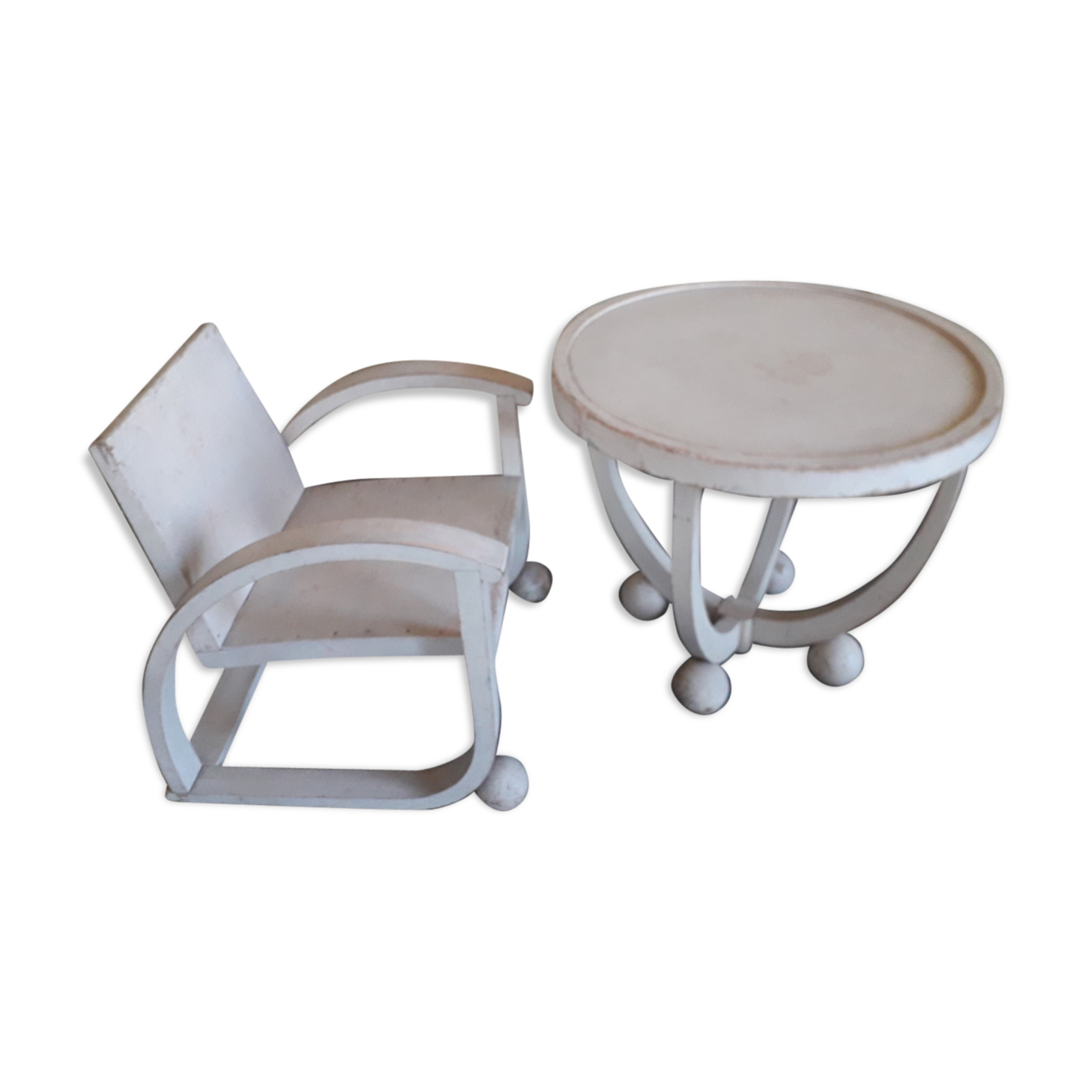 Chair and table for child art deco