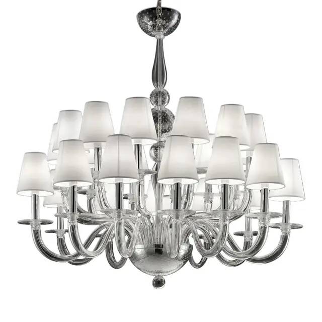 Transparent Murano Glass Chandelier by Simoeng for Simoeng