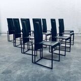 Postmodern architectural dining chairs, Italy, 1980s, set of 10