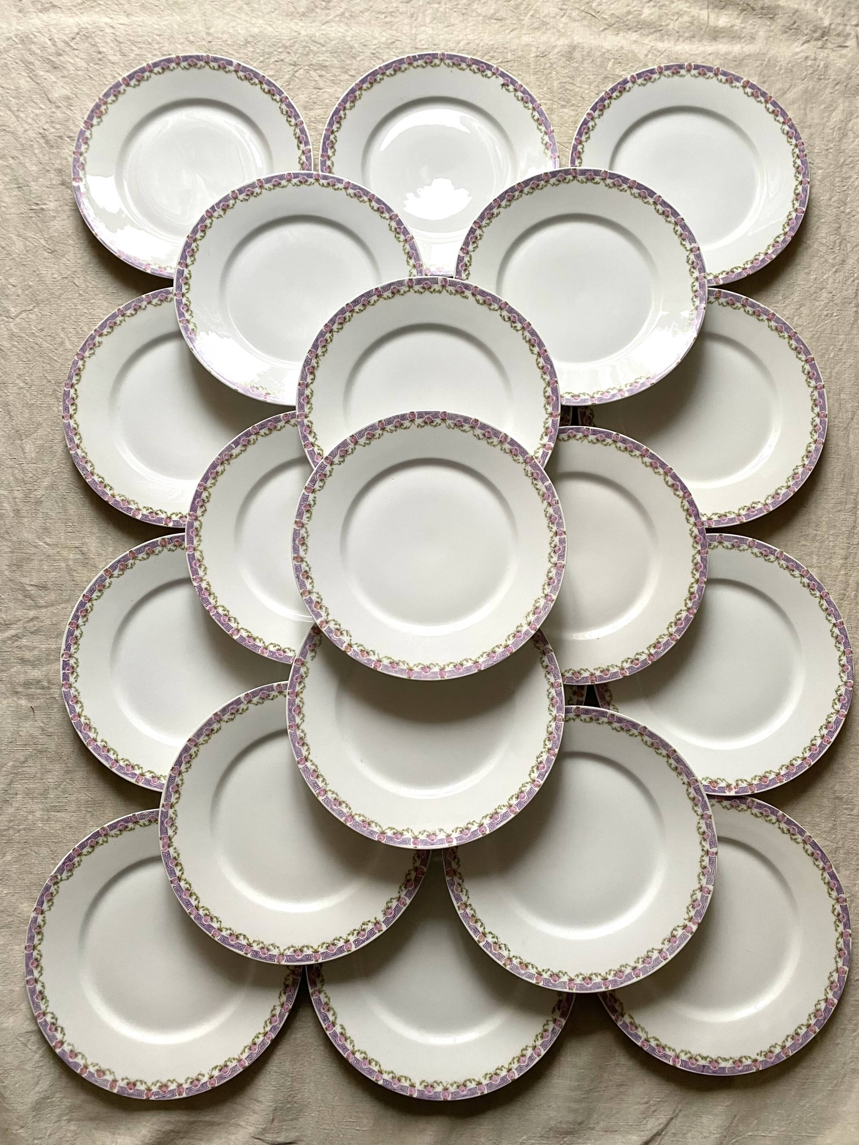 Limoges porcelain flat plates x 21
