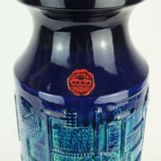 1960s bay keramik FLOOR VASE bodo mans decor 'narvik' blue and turquoise 956-45
