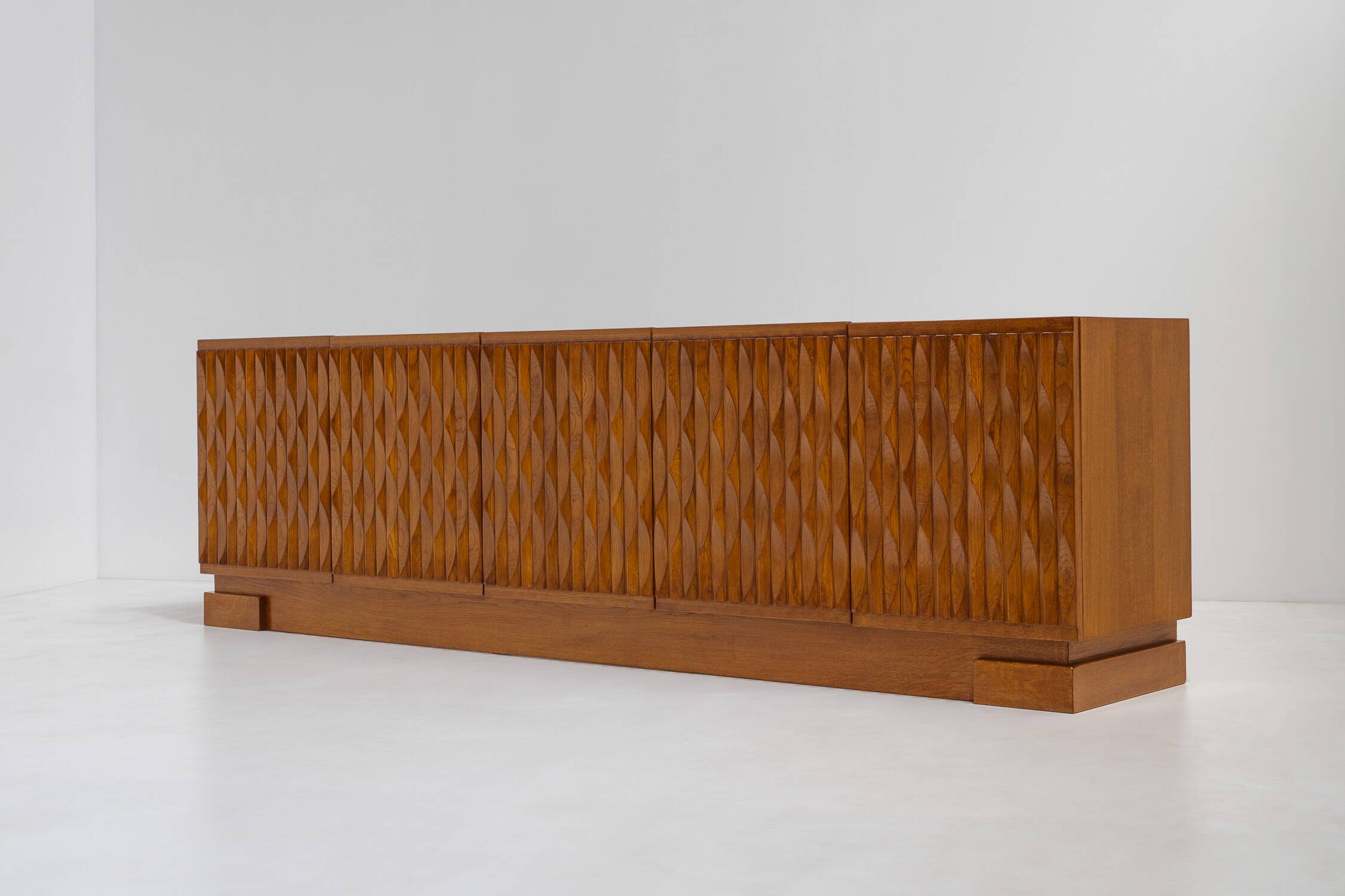 Midcentury Brutalist Oak Sideboard, Belgium