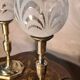 pair of brass bedside lamps and glass ball 32x160