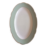 Plat ovale Villeroy & Boch Mettlach céladon et or
