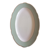 Plat ovale Villeroy & Boch Mettlach céladon et or