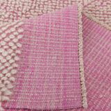 4x7 Shades Of Pink & Beige Handmade Wool Vintage Rug, 129x220Cm SK 34944