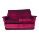 Hollywood Regency Style Fuchsia Velvet 2-Seat Sofa with Fringe, 1960s