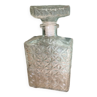 Ancienne bouteille de whisky en verre moulé