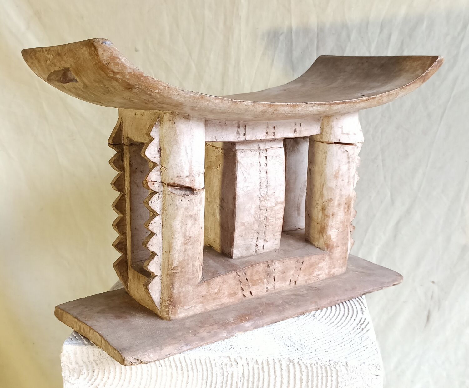 Antique wooden stool african art ashanti from ghana