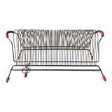 Vinyl records holder metal & vintage scoubidou 50-60