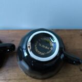 Set of 2 vintage bar coffee cups Leveille Mabit Paris black pink v