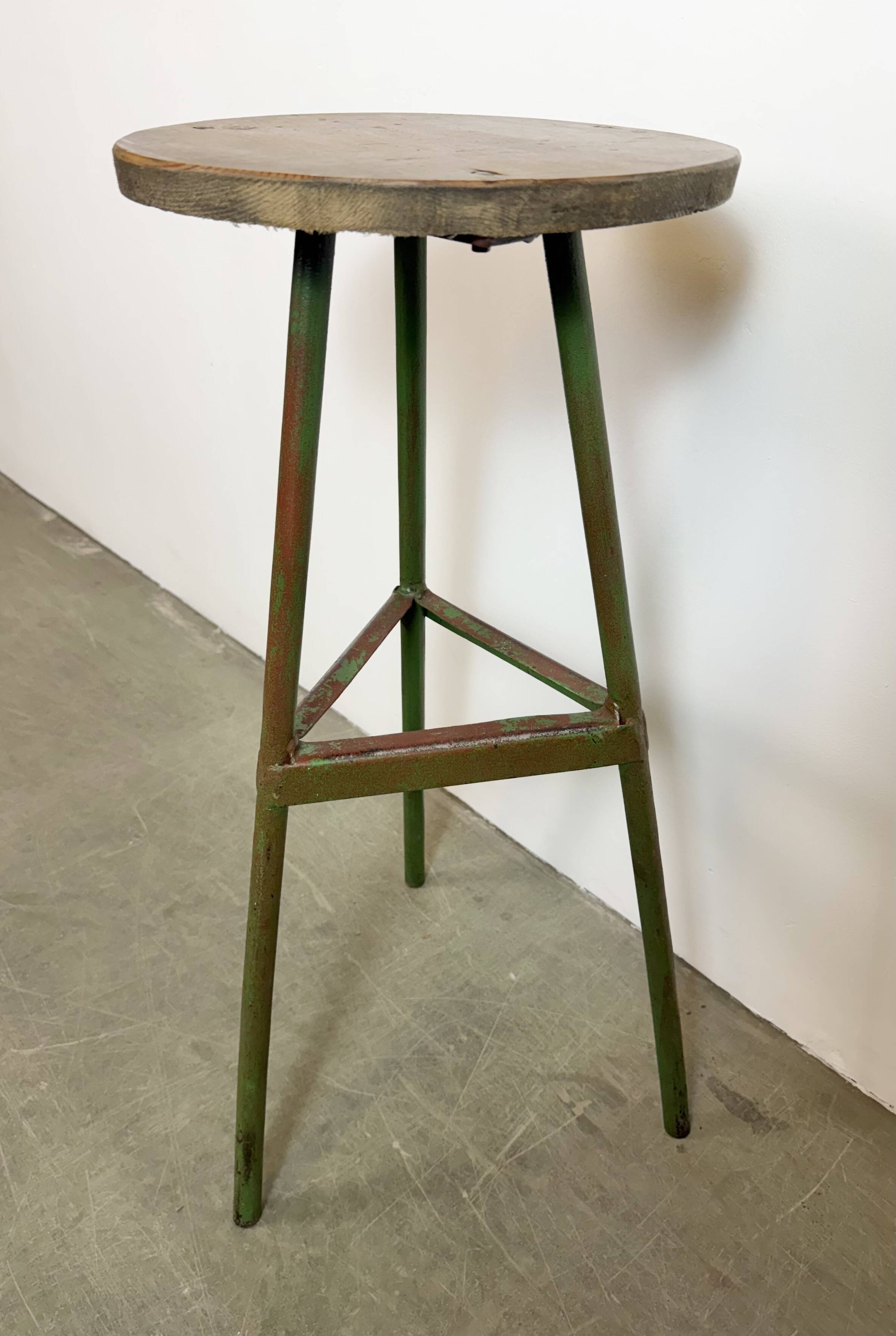 Green Industrial Workshop Stool, 1960s