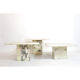 Suite of three marble trundle tables, 1970s