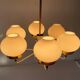 6 suspended glass lamps in white brass by Hans-Agne Jakobsson, 1960s, Sweden