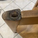 Scandinavian wooden side coffee table with vintage 50s swivel top