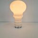 Vintage Space Age Bulb Table Lamp in White Glass, Germany, 1970s