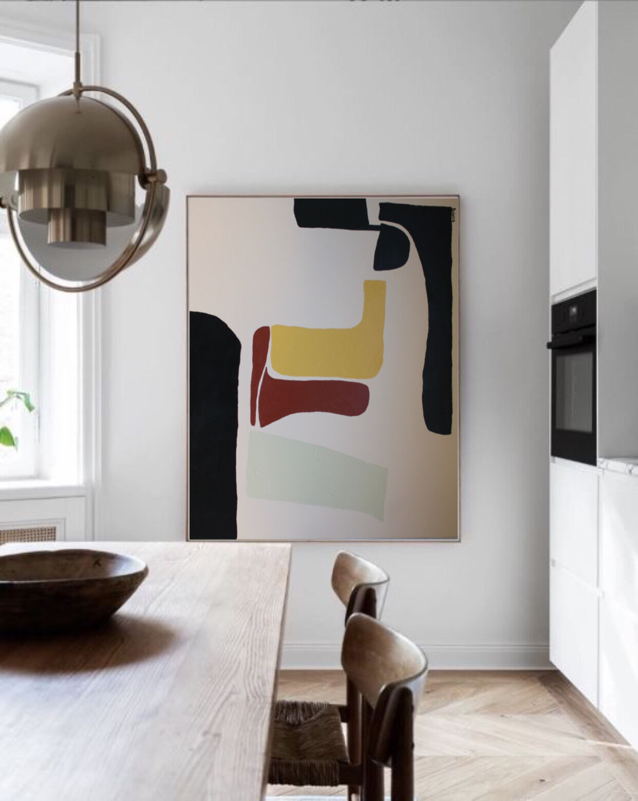 Abstract canvas "Smile" 100x81cm for contemporary living room