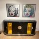 Large Art Deco Sideboard in Black Lacquer & Maple, France, 1930