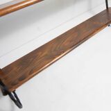 Wall shelf string 1960 3 solid wood tops black and brown