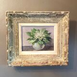 Charming old painting: Bouquet of lily of the valley